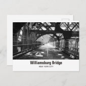Williamsburg Bridge New York City Black and White Postkarte (Vorne/Hinten)
