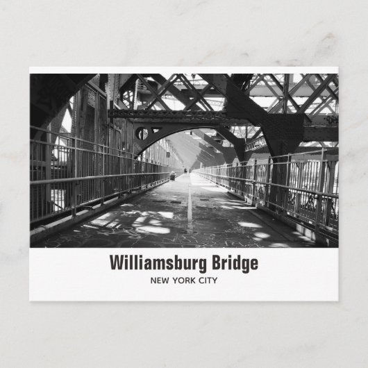 Williamsburg Bridge New York City Black and White Postkarte (Vorderseite)