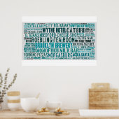 Williamsburg Brooklyn Hipster Hotspots Poster (Küche)