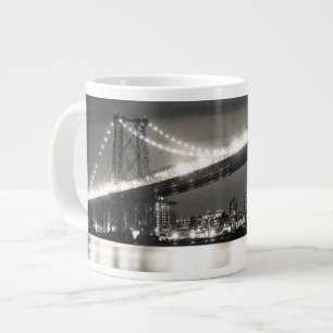Williamsburg-Brücke in New York City nachts Jumbo-Tasse
