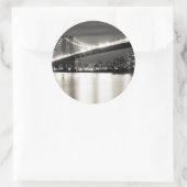 Williamsburg-Brücke in New York City nachts Runder Aufkleber (Tasche)