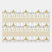 Williamsburg Christmas Blue und Orange Geschenkpapier Set (Vorderseite 3)