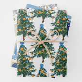 Williamsburg Christmas Blue und Orange Geschenkpapier Set (Beispiel)