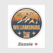 Williamsburg, Iowa Aufkleber (Blatt)