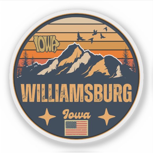 Williamsburg, Iowa Aufkleber (Vorderseite)
