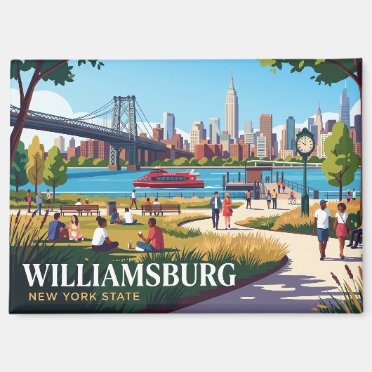 Williamsburg New York State Magnet (Vorderseite)