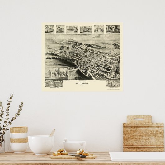 Williamsburg, PA Panoramic Map -1906 Poster (Küche)