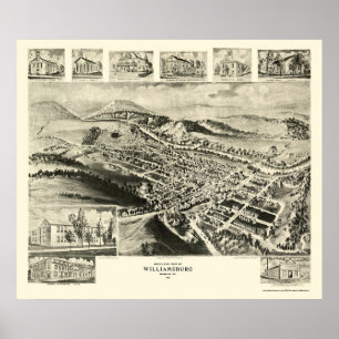 Williamsburg, panoramische Karte -1906 PAs Poster