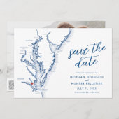 Williamsburg Virginia Map Modern Wedding Save The Date (Vorne/Hinten)