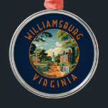 Williamsburg Virginia Retro Distressed Circle Ornament Aus Metall<br><div class="desc">Williamsburg Retrovektor Vektor-Reise-Design. Williamsburg,  eine Stadt im US-Staat Virginia,  war von 1699 bis 1780 Hauptstadt der Virginia-Kolonie und spielte eine bedeutende Rolle in der Amerikanischen Revolution.</div>
