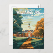 Williamsburg Virginia Travel Art Vintage Postkarte (Vorne/Hinten)