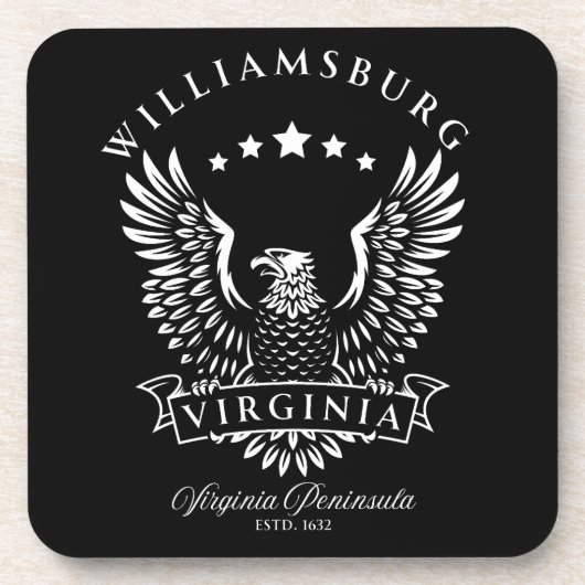 Williamsburg Virginia Vintag Eagle Getränkeuntersetzer (Vorderseite)