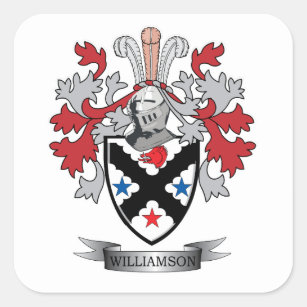 Williamson Familienwappen Coat of Arms Quadratischer Aufkleber