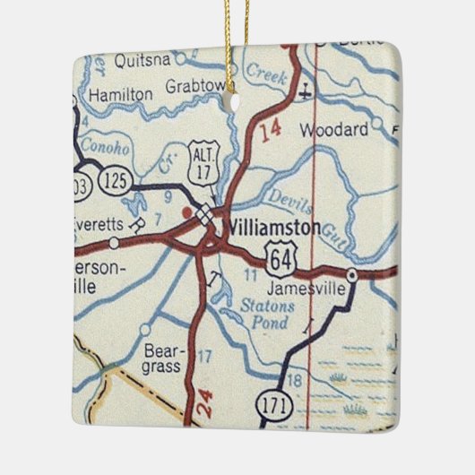 Williamston NC Vintag Map Keramikornament (Links)