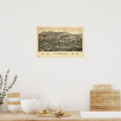 Williamstown Mass. 1889 Antike Panoramakarte Poster (Küche)