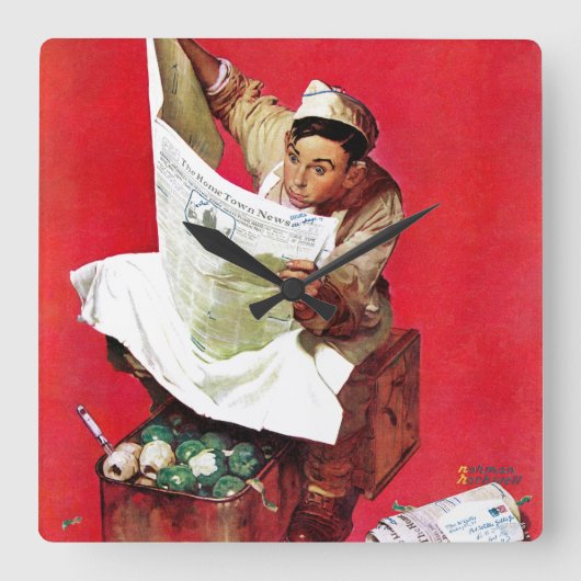 Willie Gillis on K.P Quadratische Wanduhr (Vorderseite)