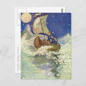 Willie Pogány's Wynken, Blynken und Nod Postkarte (Vorne/Hinten)