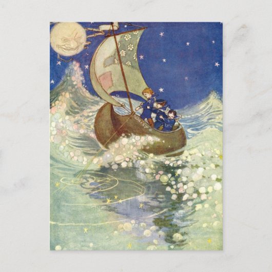 Willie Pogány's Wynken, Blynken und Nod Postkarte (Vorderseite)