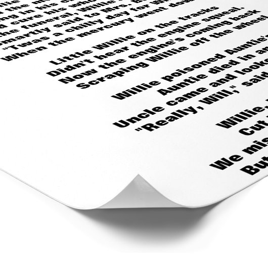 WILLIEN POEM Teil 1 Poster (Ecke)