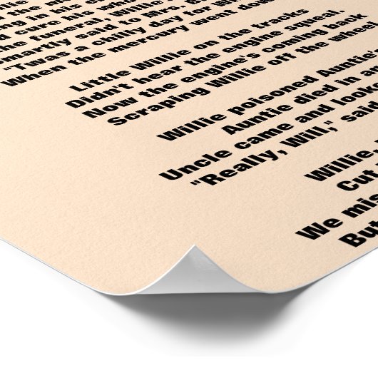 WILLIEN POEM Teil 1 Poster (Ecke)