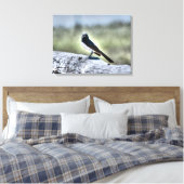 WILLIEN WAGTAIL AUF ZENTREN LÄNDLICHE QUEENSLAND A LEINWANDDRUCK (Insitu (Schlafzimmer))