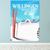 Willingen Skifahrplakat. Leinwanddruck (Insitu (Holzboden))