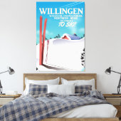 Willingen Skifahrplakat. Leinwanddruck (Insitu (Schlafzimmer))