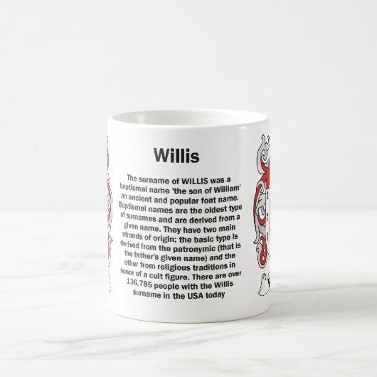 Willis Familien-Wappen Tasse (Mittel)