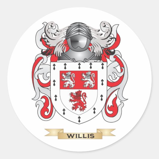 Willis-Familienwappen (Wappen-Coat) Runder Aufkleber (Vorderseite)
