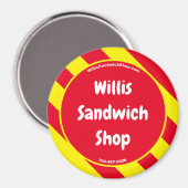 Willis Sandwich Shop Red/Yellow Magnet (Vorderseite/Rückseite)