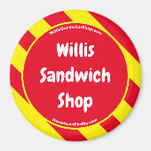 Willis Sandwich Shop Red/Yellow Magnet (Vorne)