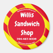 Willis Sandwich Shop Red/Yellow Magnet (Vorne)
