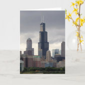 Willis Tower - Chicago, Illinois Grußkarte Karte (Gelbe Blume)