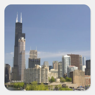 Willis Tower, früher bekannt als der Sears Tower Quadratischer Aufkleber