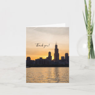 Willis Tower Sunset Silhouette Danke-Card Dankeskarte