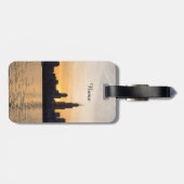 Willis Tower Sunset Silhouette Gepäckanhänger (Rückseite horizontal)