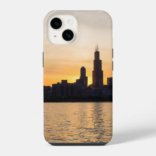 Willis Tower Sunset Silhouette iPhone Hülle (Rückseite)