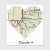 Williston ND Map Aufkleber (Blatt)