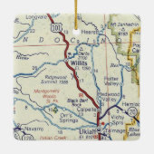 Willits CA Retro Map Keramikornament (Rückseite)