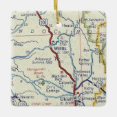 Willits CA Retro Map Keramikornament (Vorderseite)