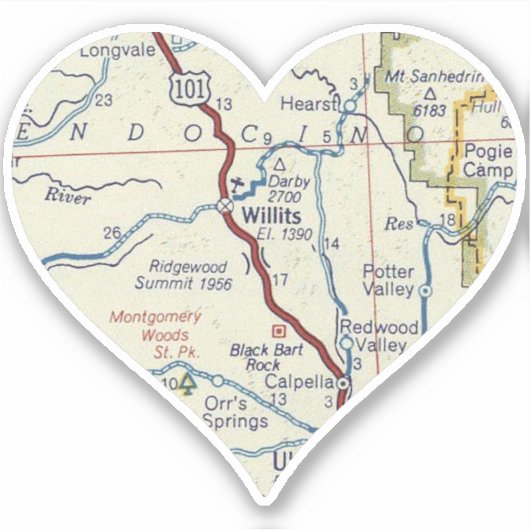 Willits California Aufkleber (Vorderseite)