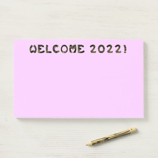 Willkommen 2022! post-it klebezettel (Auf Schreibtisch)