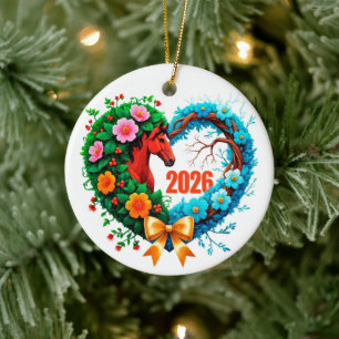 Willkommen 2026 keramik ornament