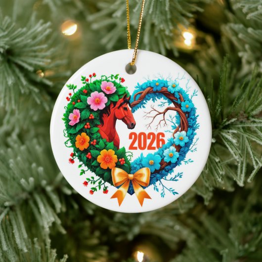 Willkommen 2026 keramik ornament (Baum)
