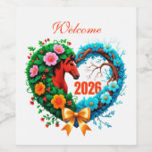 Willkommen 2026 weinetikett (Einzelnes Label)