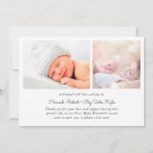 Willkommen 3 Foto Collage Baby Birth Ankündigung (Rückseite)