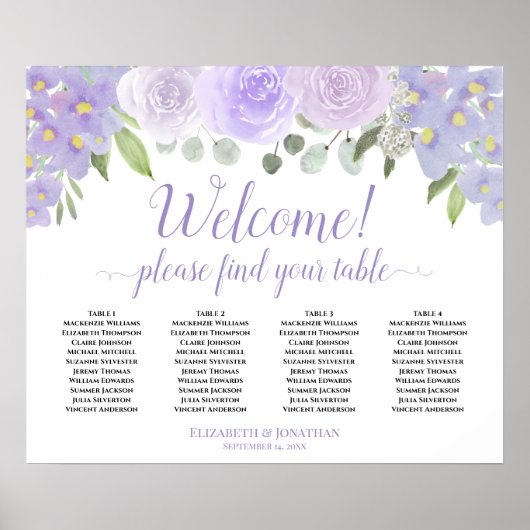Willkommen! 4 Tabelle — Lila Rose — Sitztabelle Poster (Vorne)