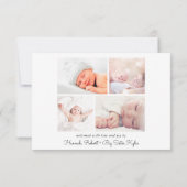 Willkommen 5 Foto Collage Birth Ankündigung (Rückseite)