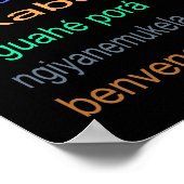 Willkommen - 80 Sprachen Poster - 3 Größen/Schwarz (Ecke)