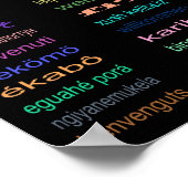 Willkommen 80 Sprachen Poster Black (Ecke)